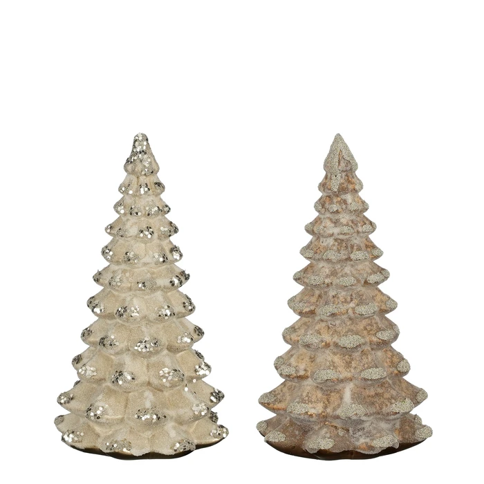 Decoration Tree Glass Brown Silver 2 Assorted Size : 22cm