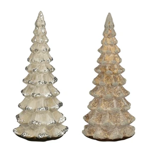 Decoration Tree Glass Brown Silver 2 Assorted Size : 32cm